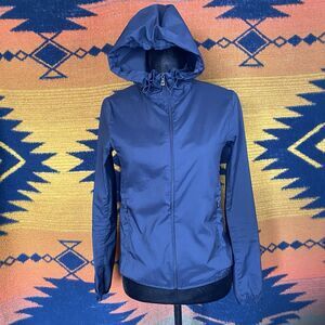 Uniqlo Windbreaker Womens XS Jacket Full Zip Black Long Sleeve Zip Pockets Top